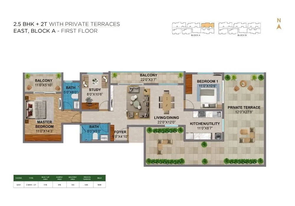 Codename Sleek by Amberstone Properties floor plan 2.5 bhk