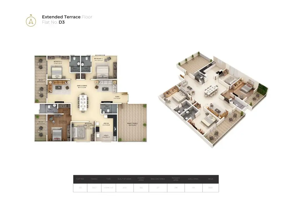 Ventara Residences by Amberstone Properties 3.5 bhk floor plan