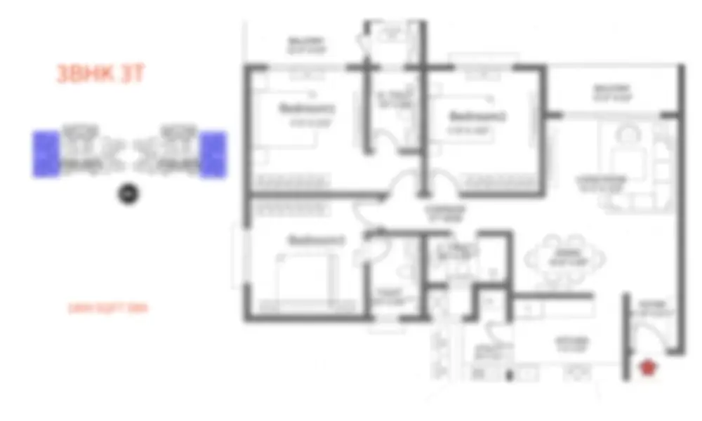 amberstone codename lake one 3 bhk floor plan