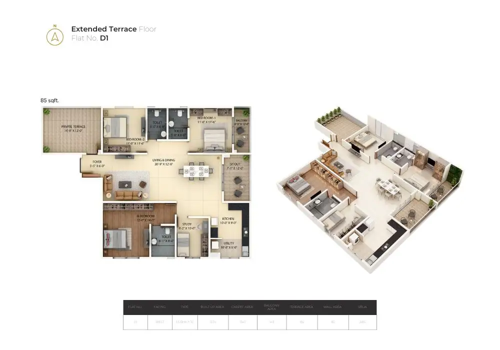 ventara residences 3 bhk floor plan